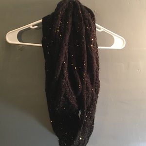 Black scarf with gold embellishments